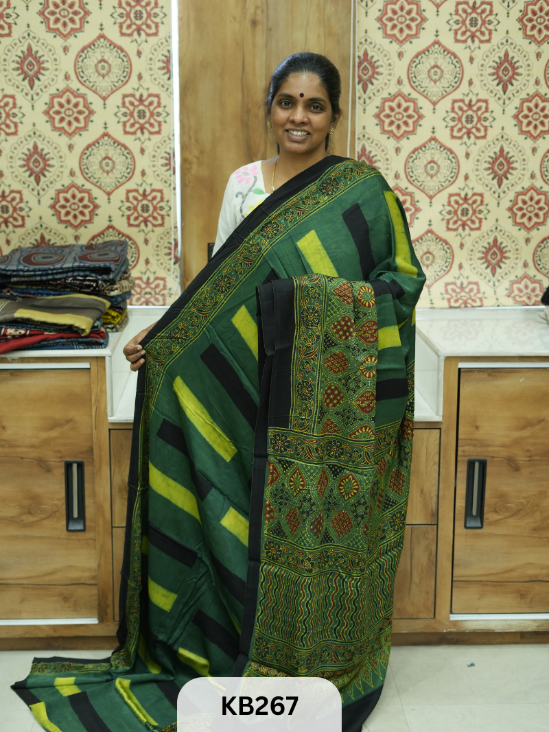 Modal Silk Saree with Ajrakh Print