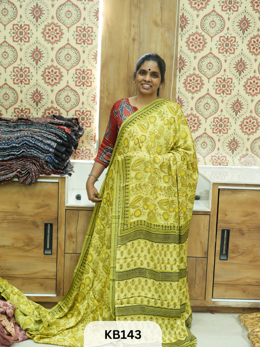 Modal Silk Saree with Vanaspathi print