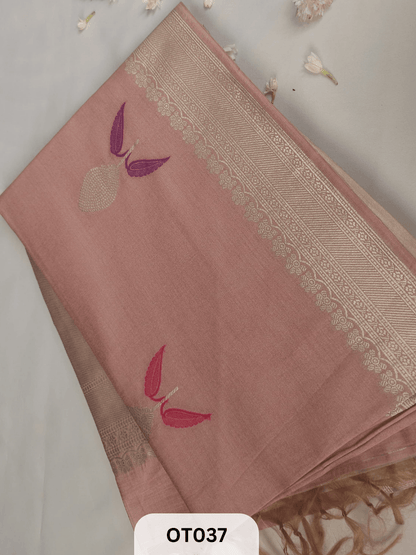 Mul Zari Saree - Tussar Mix - Raw Mango Design