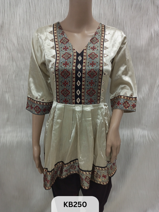 Mashru silk mirror work & panel kediya top.. (Top only)