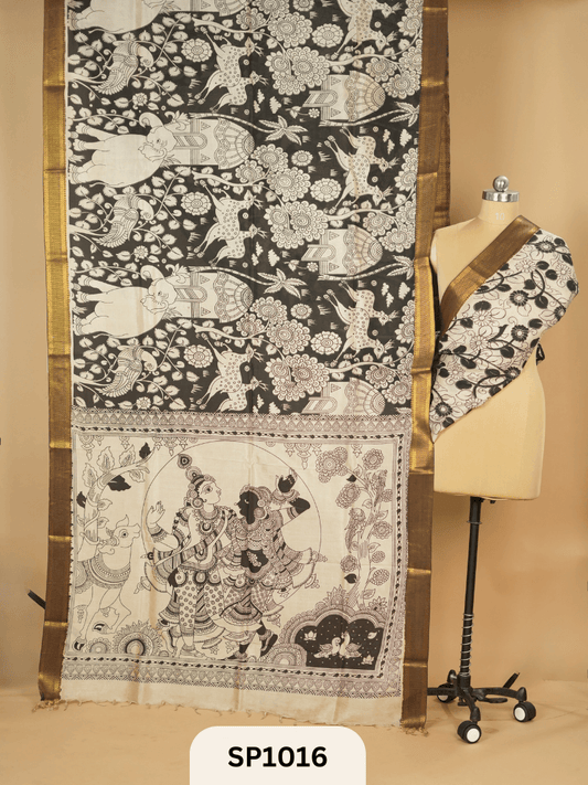 Kalamkari Chenuri Silk saree