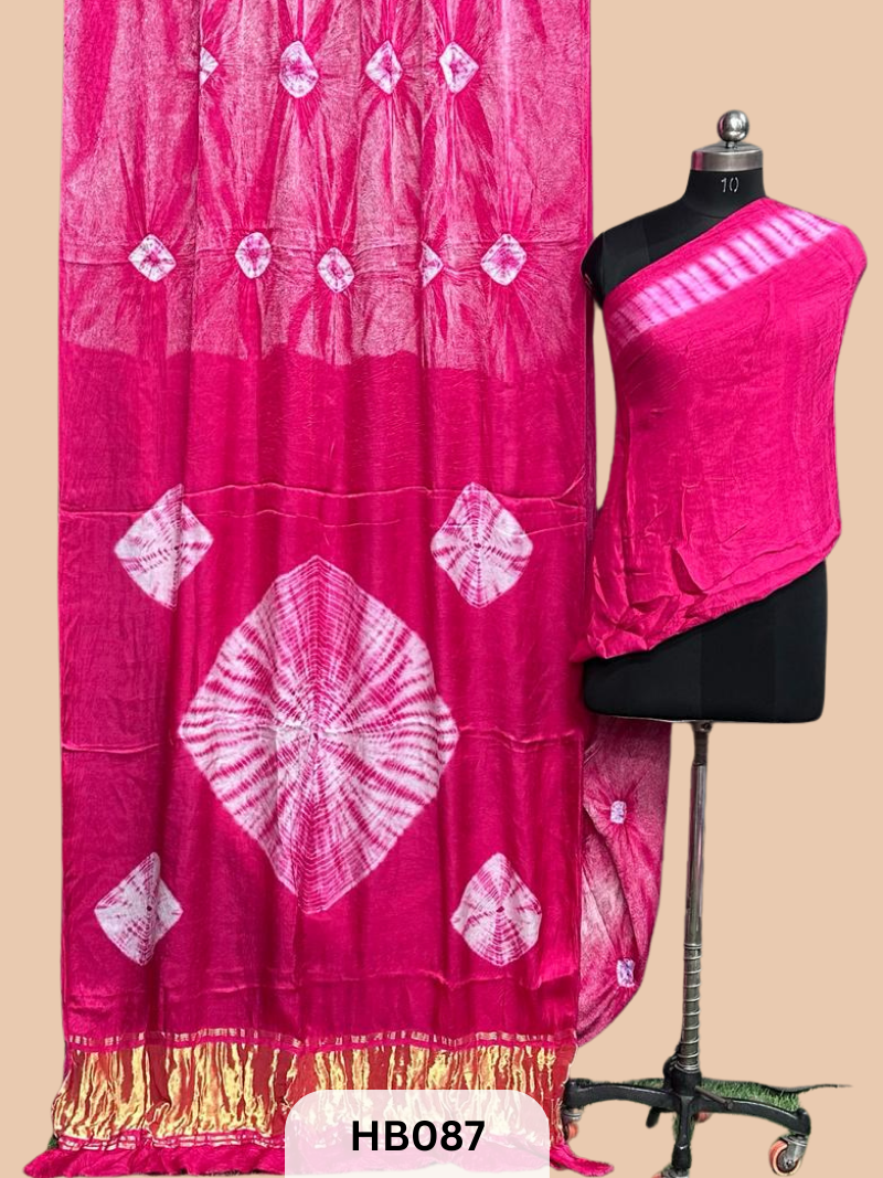 Modal Silk Hand Spray Tie & Dye with Lagdi Patta saree