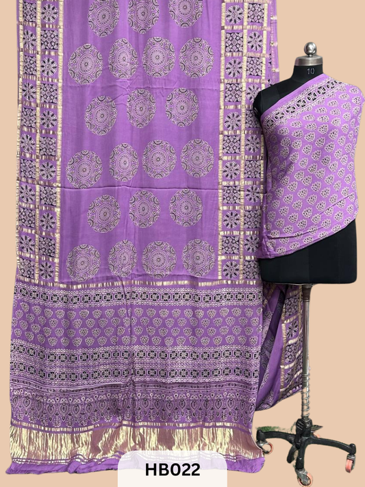 Modal Silk Gharchola Border Saree with lagdi patta pallu