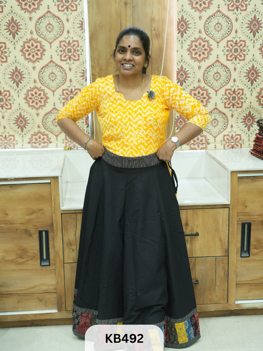 Cotton Ajrakh Veg. Kali skirt