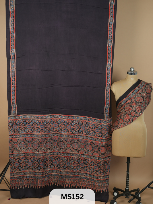 Modal Silk Saree with Ajrakh Print