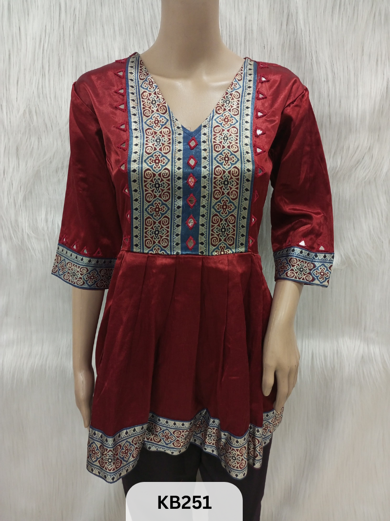 Mashru silk mirror work & panel kediya top.. (Top only)