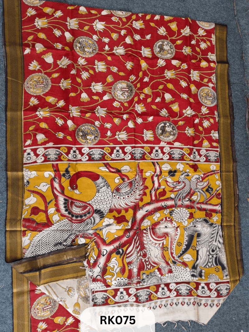 Kalamkari Chenuri Silk saree