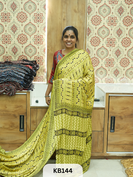 Modal Silk Saree with Vanaspathi print