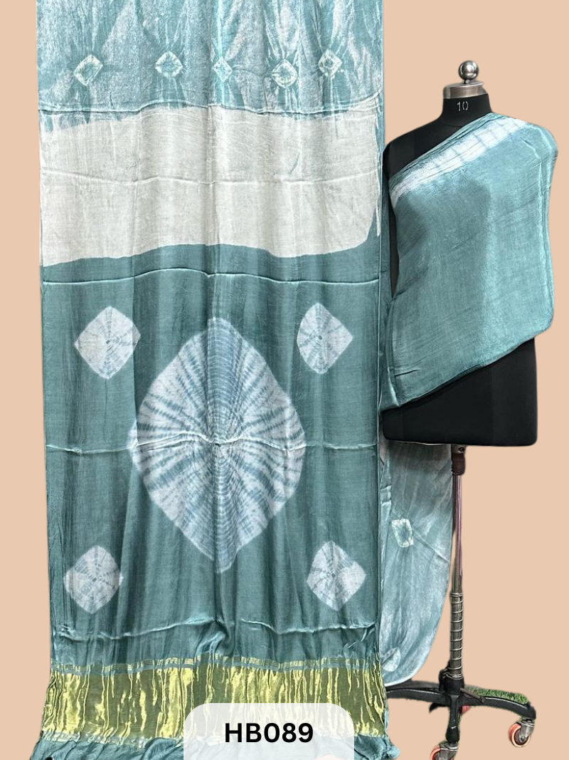 Modal Silk Hand Spray Tie & Dye with Lagdi Patta saree