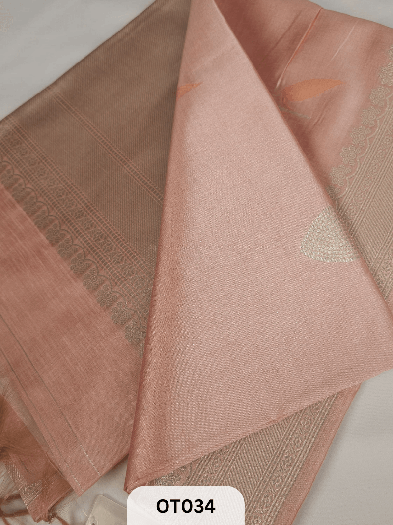 Mul Zari Saree - Tussar Mix - Raw Mango Design