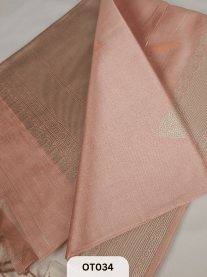 Mul Zari Saree - Tussar Mix - Raw Mango Design