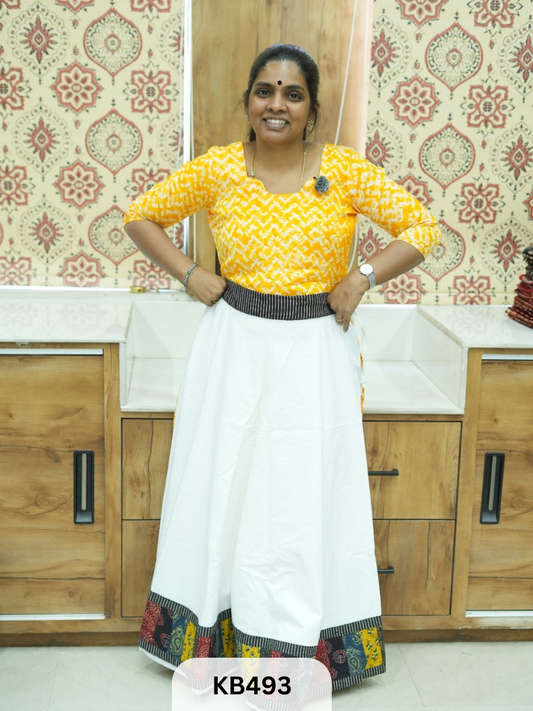 Cotton Ajrakh Veg. Kali skirt