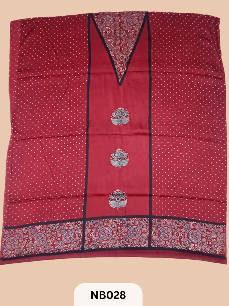 Kafthan Material Top (2.5mts) with Ajrakh Print