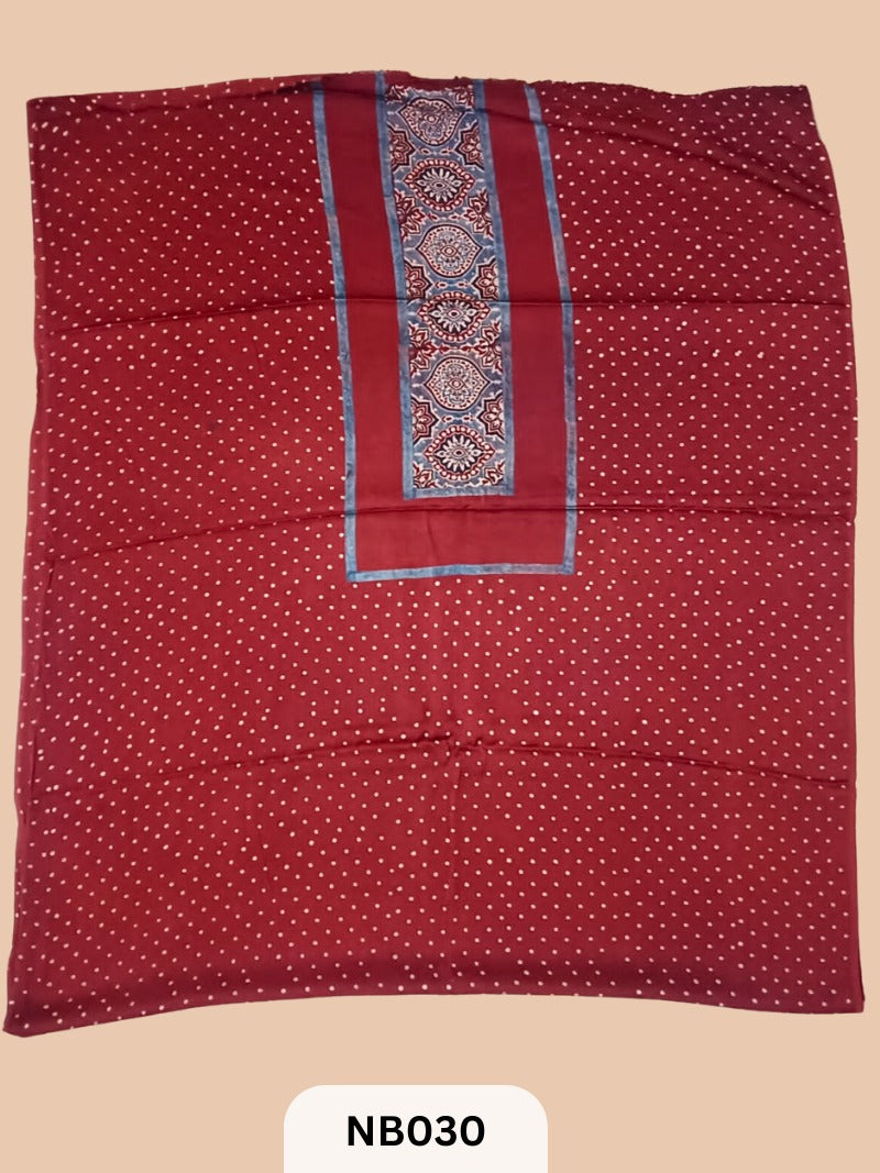 Kafthan Material Top (2.5mts) with Ajrakh Print