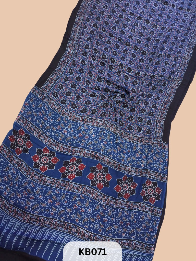 Modal Silk Saree with Ajrakh Print