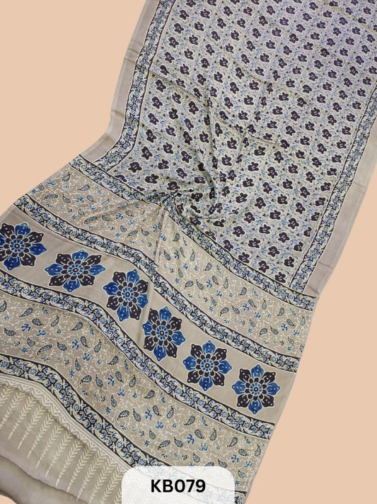 Modal Silk Saree with Ajrakh Print