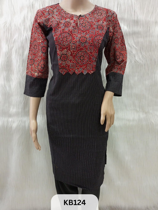 Cotton with Ajrakh print Kurthi