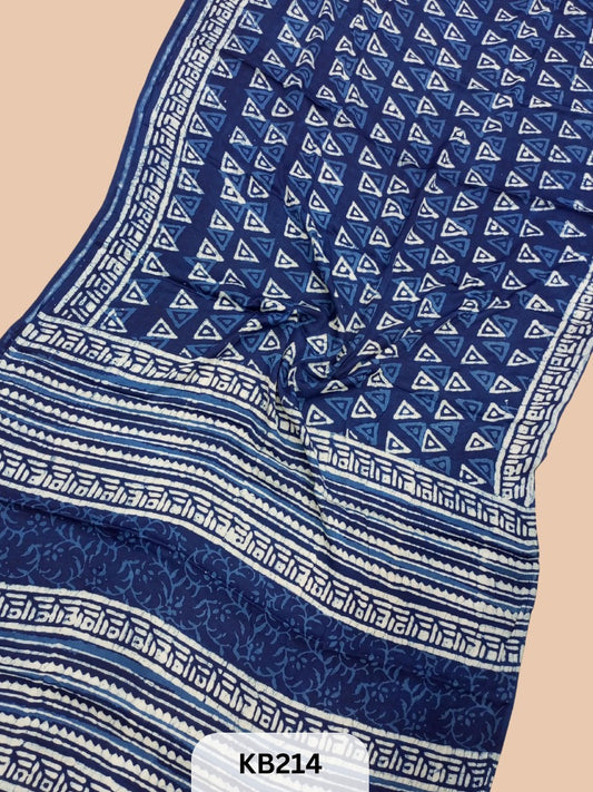 Modal Silk Saree with Indigo Print