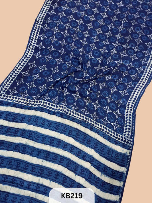 Modal Silk Saree with Indigo Print