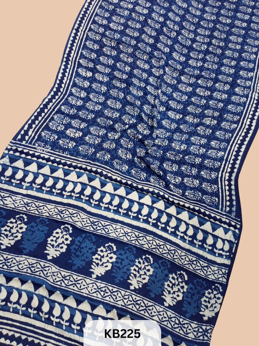 Modal Silk Saree with Indigo Print