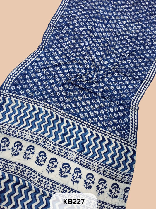 Modal Silk Saree with Indigo Print